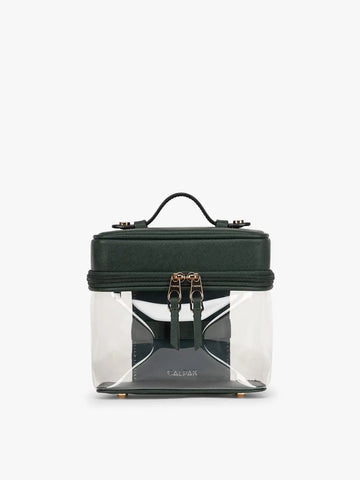 Clear Train Case with Top Compartment