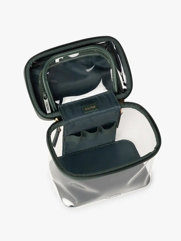 Clear Train Case with Top Compartment