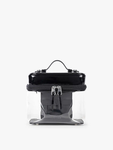 Clear Train Case with Top Compartment