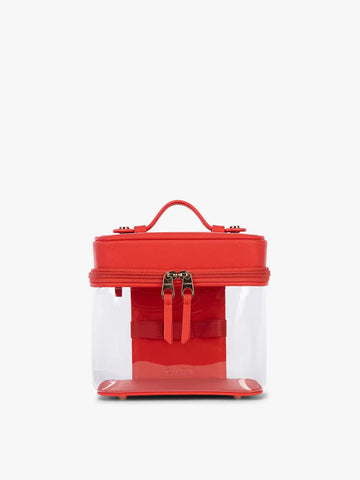 Clear Train Case with Top Compartment