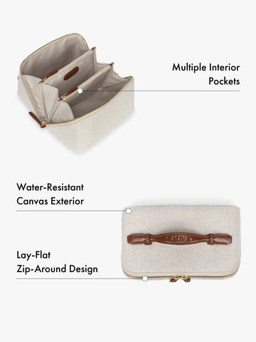 Colette Lay-Flat Canvas Toiletry Bag